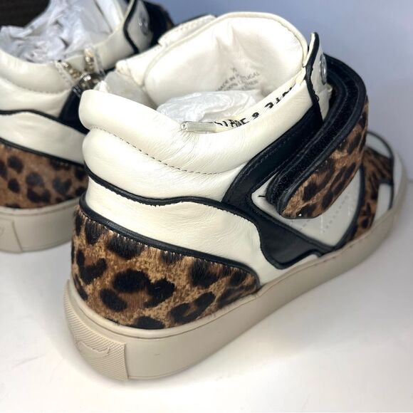 Zadig&Voltaire Mid Flash leopard-effect sneakers Logo Laces Sz 8 (39) NIB $698 - Picture 10 of 12